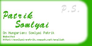 patrik somlyai business card